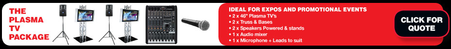 the sound guys quote for the plasma TV hire package